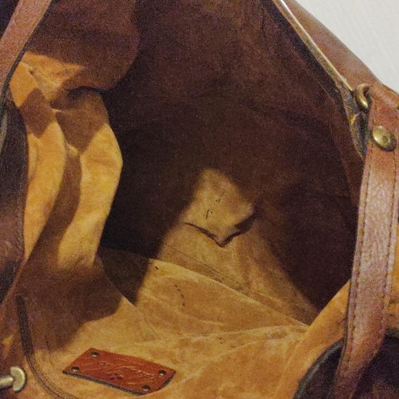 Patricia Nash Benvenuto Chocolate Brown Leather Convertible Tote Stud Purse Xl - Picture 12 of 14